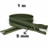 Spiral Zipper Detachable Khaki 5 mm length 100 cm