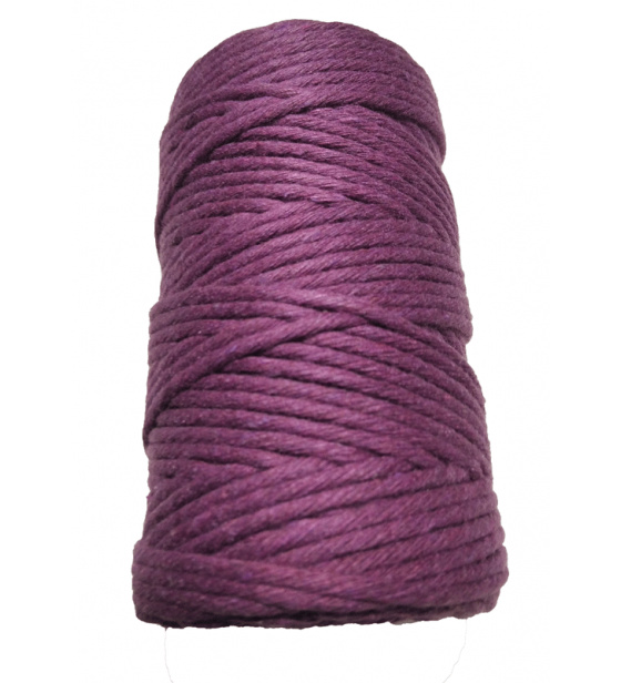 Šňůra pletená bavlněná barva fialová 40 m