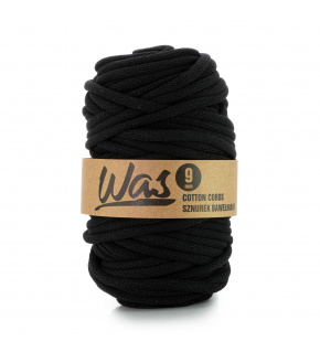 Cotton cord 9mm, 50m, black 370