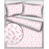 Decorative cotton fabric, by the meter, Pink Feathers on White