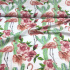 Cotton fabric, by the meter Flamingo on White