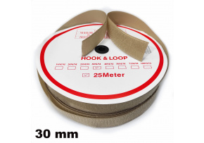 Hook and Loop Velcro Tape Set, color beige 30 mm, package 25 m Hook and Loop Velcro Tape Set, color beige 30 mm, package 25 m