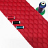35Eco-leather GEO red color quilted with black threads, 1 m x 0.6 m
