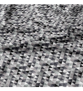 Cotton fabric 100% cotton, 125 g/m², width 160 cm, black triangles 2 cm