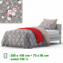Cotton duvet cover with zipper, color Gray, 140x200 cm