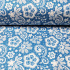 Cotton Fabric Lace White on Blue