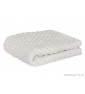 Minky dot fabric, 380 g/m², width 160 cm, by the meter, white