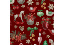 Christmas cotton fabric, by the meter, width 160 cm, Horses on Green