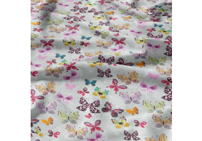 Cotton fabrics, by the meter. Butterflies on the Gray