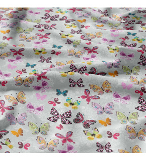 Cotton fabrics, by the meter. Butterflies on the Gray