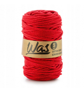 Cotton cord 5mm, 100m, red 160