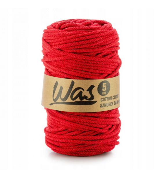 Cotton cord 5mm, 100m, red 160