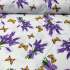 Cotton Fabric Flowers Lavender and Butterflies