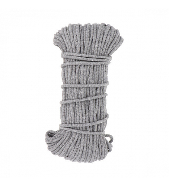 Cotton-Polyester Rope 5 mm x 10 m, Color Gray