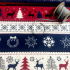 Christmas cotton fabric, by the meter, width 160 cm, Scandinavian Blue motif