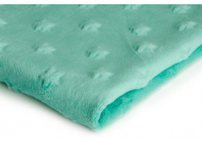 Minky Microfleece Fabric Stars, Color Mint 20