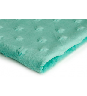 Minky fabric stars, 320 g/m², width 155 cm, by the meter, mint