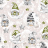 Christmas cotton fabric, by the meter, width 160 cm, Green Elf on Gray