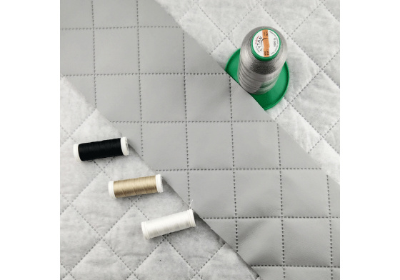 Eco-leather color lt. gray quilted with ultrasound 1.45 m x 0.32 m