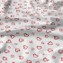 Decorative cotton fabric, by the meter, Red Hearts on White