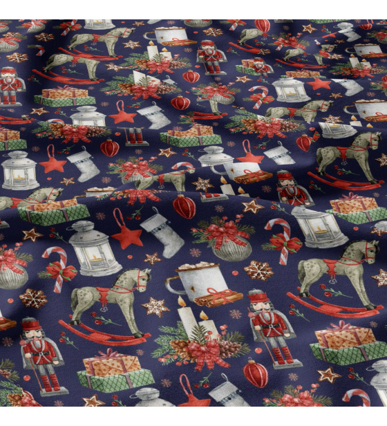 Christmas cotton fabric, by the meter, width 160 cm, Christmas Guard-34