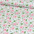 Cotton Fabric Small Flowers Roses Pink on White