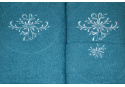 Set of 3 Terry Towels, Color Turquoise
