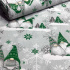 Christmas cotton fabric, by the meter, width 160 cm, Dark Elves.Green on Grey