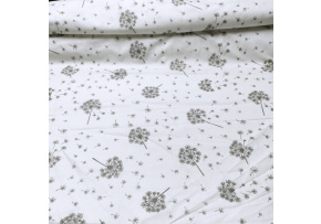 Cotton Fabric Dandelion Gray on White