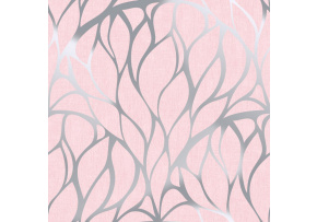 Velvet upholstery fabrics with print. Silver Curves on Pink