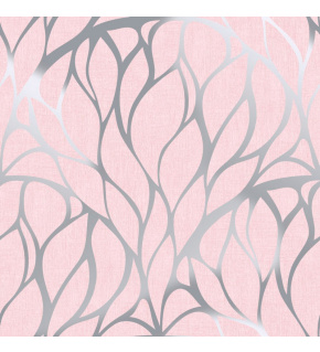 Velvet upholstery fabrics with print. Silver Curves on Pink