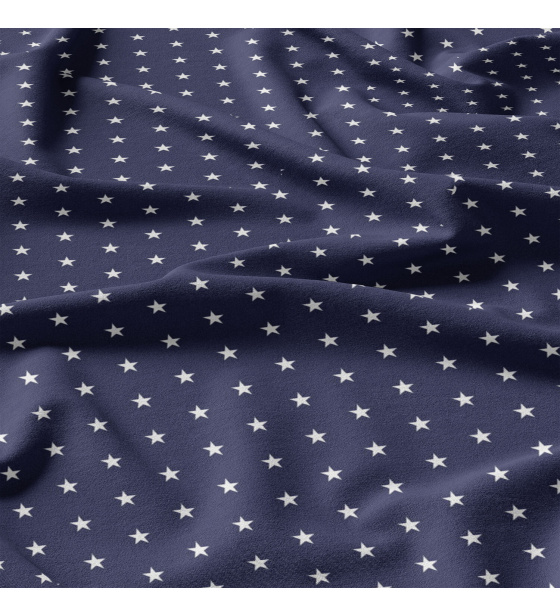 Children's cotton fabric 100% cotton, 125 g/m², width 160 cm, white stars on blue