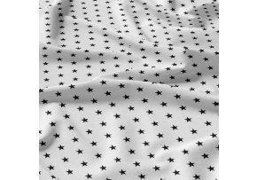 Children's Cotton Fabric Stars Black on White