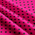 Children's cotton fabrics, by the meter. Dot 10 mm, black on Amaranth