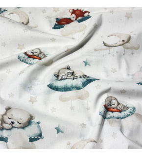 Cotton fabrics, yardage Good Sleep on White
