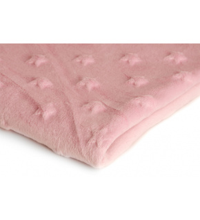 Minky fabric stars, 320 g/m², width 155 cm, by the meter, pink