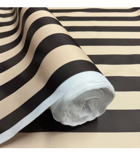 Outdoor Fabric Pergola (Oxford), 200 g/m², width 160 cm, beige-chocolate stripes 5 cm