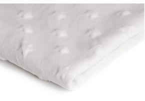 Minky Microfleece Fabric Stars, Color White 01