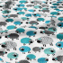 Cotton fabrics, by the meter. Turquoise Sheep on White