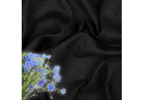 Natural linen fabric Julia, Black, 154 gr/m2