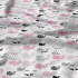 Children's cotton fabric by the meter Whale Pink
