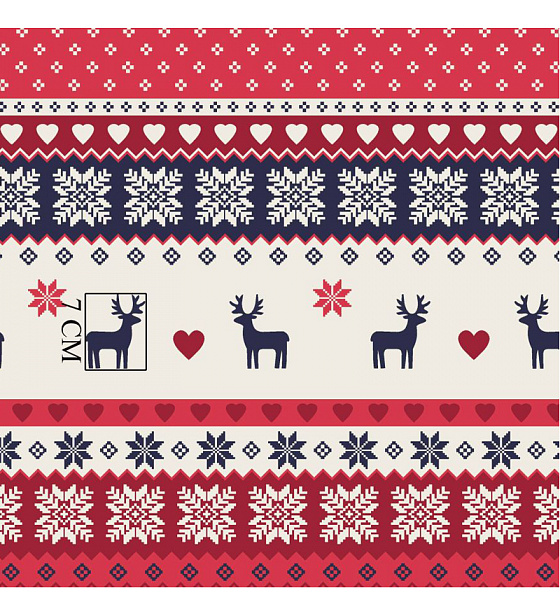 Christmas cotton fabric, by the meter, width 160 cm, Deer on Red