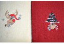 Set of Terry Towels 2 pcs 70x140 cm, color Red and Ecru