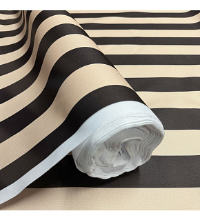 Outdoor Fabric Pergola (Oxford), 200 g/m², width 160 cm, beige-chocolate stripes 5 cm