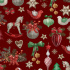 Christmas cotton fabric, by the meter, width 160 cm, Horses on Red
