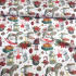 Christmas cotton fabric, by the meter, width 160 cm, Christmas motif on White