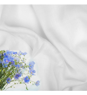 Natural linen fabric Julia, White, 154 gr/m2