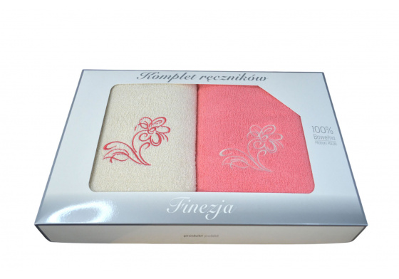 Sada ručníků Froté 2 ks, barva  Růžová a Ecru