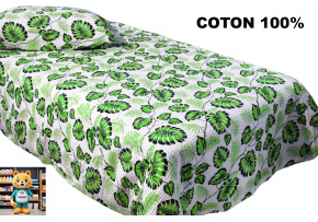 Crepe bedding with zipper, color Green, 140x200 cm Crepe bedding with zipper, color Green, 140x200 cm
