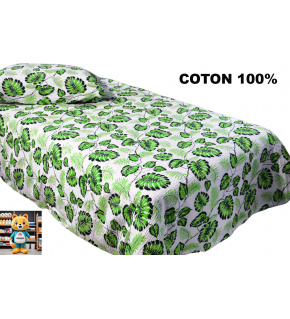 Crepe bedding with zipper, color Green, 140x200 cm